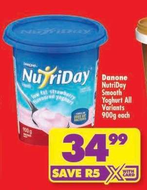 Danone NutriDay Smooth Yoghurt All Variants 900g each