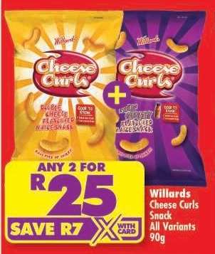 Willards Cheese Curls Snack All Variants 90g