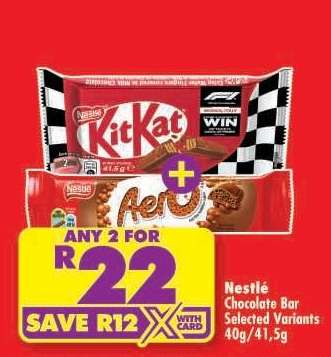 Nestlé Chocolate Bar Selected Variants 40g/41,5g
