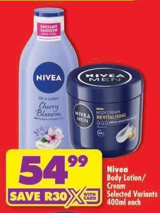 NIVEA BODY LOTION/CREAM