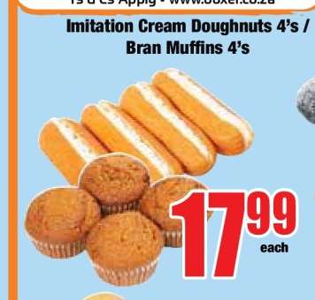 Imitation Cream Doughnuts 4's / Bran Muffins 4's