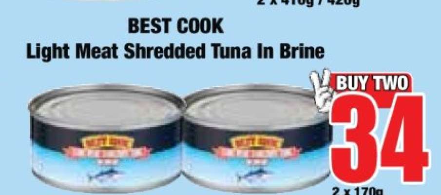 BEST COOK Light Meat Shredded Tuna In Brine