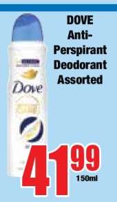DOVE Anti-Perspirant Deodorant Assorted