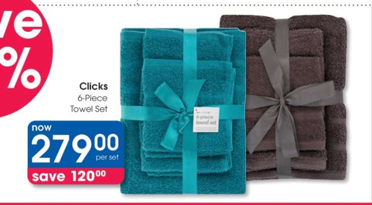 Clicks 6-Piece Towel Set