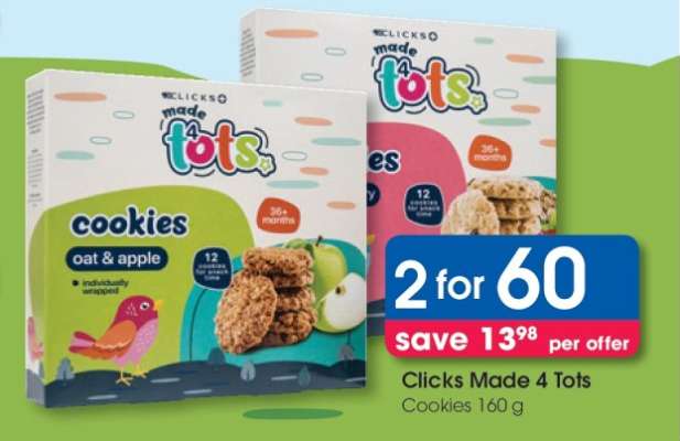 Clicks Made 4 Tots Cookies 160 g