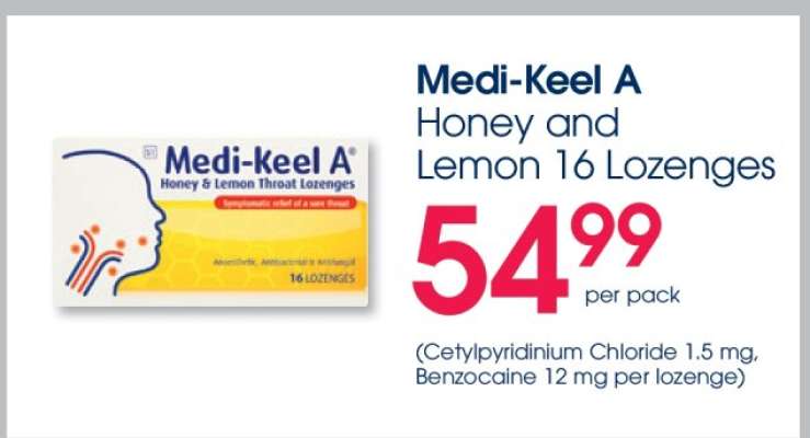 Medi-Keel A Honey and Lemon 16 Lozenges