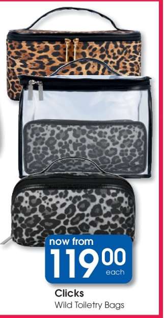 Clicks Wild Toiletry Bags