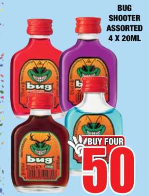 BUG SHOOTER ASSORTED 4 X 20ML
