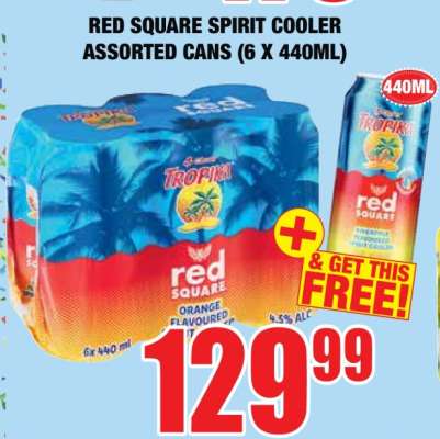 RED SQUARE SPIRIT COOLER ASSORTED CANS (6 X 440ML)