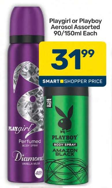 Playgirl or Playboy Aerosol Assorted 90/150ml Each