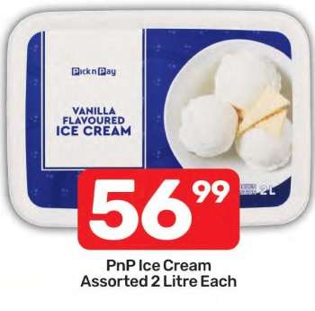 PnP Ice Cream Assorted 2 Litre Each