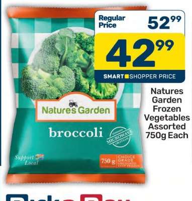 Natures Garden Frozen Vegetables Assorted 750g Each
