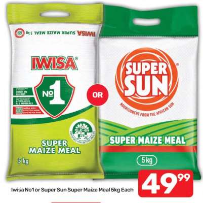 Iwisa No1 or Super Sun Super Maize Meal 5kg Each