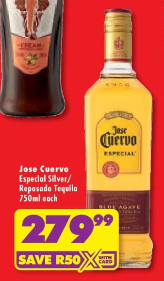 Jose Cuervo Especial Silver/Reposado Tequila 750ml each