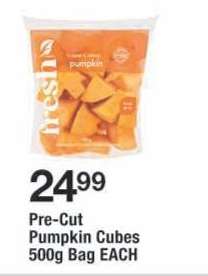 Pre-Cut Pumpkin Cubes