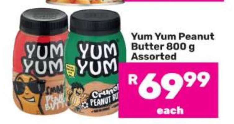 Yum Yum Peanut Butter 800 g Assorted