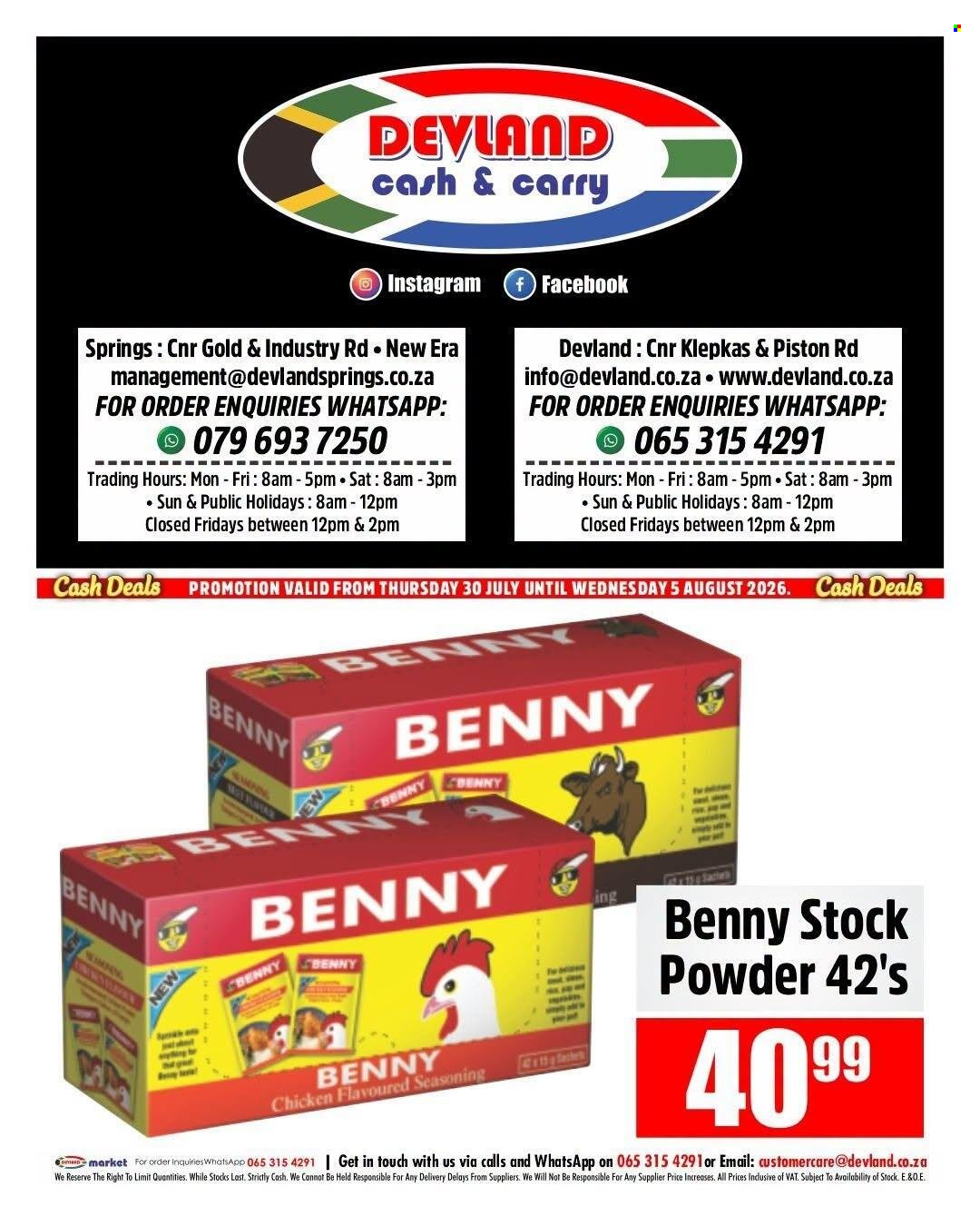Devland specials - 07.30.2026 - 08.05.2026. Page 1
