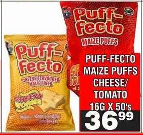 PUFF-FECTO MAIZE PUFFS CHEESE/TOMATO