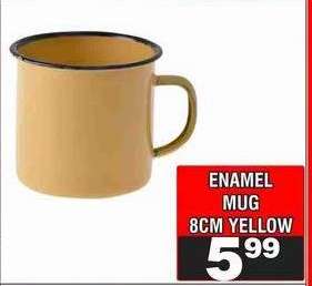 ENAMEL MUG 8CM YELLOW