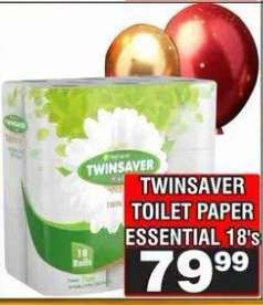 TWINSAVER TOILET PAPER ESSENTIAL 18's