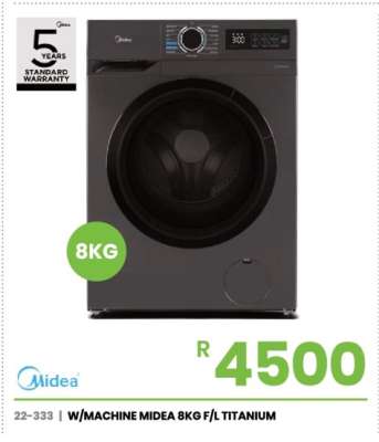 W/MACHINE MIDEA 8KG F/L TITANIUM