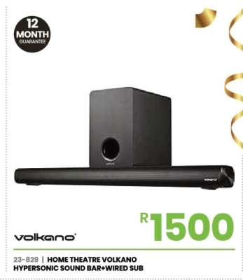 HOME THEATRE VOLKANO HYPERSONIC SOUND BAR+WIRED SUB