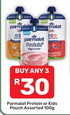Parmalat Protein or Kids Pouch Assorted 100g