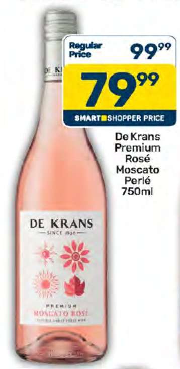 De Krans Premium Rosé Moscato Perlé 750ml