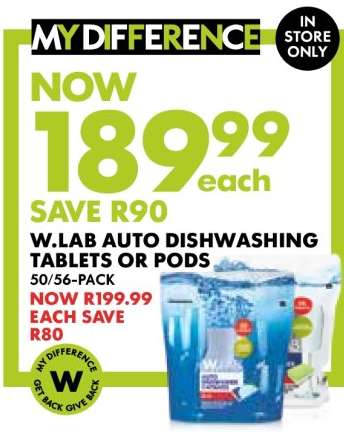 W.LAB AUTO DISHWASHING TABLETS OR PODS