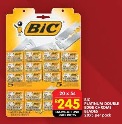 BIC PLATINUM DOUBLE EDGE CHROME BLADES