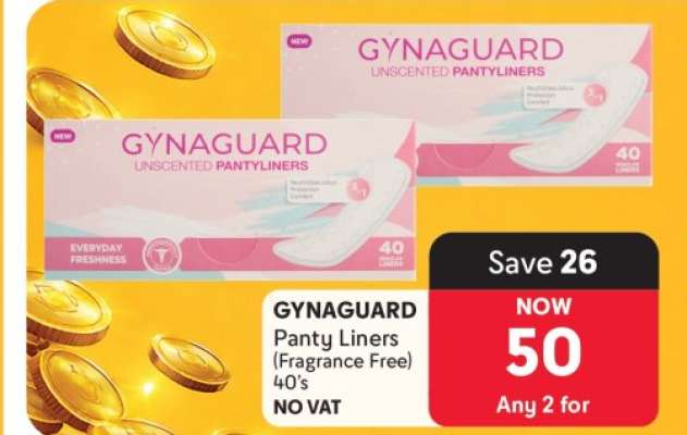 GYNAGUARD Panty Liners (Fragrance Free) 40's