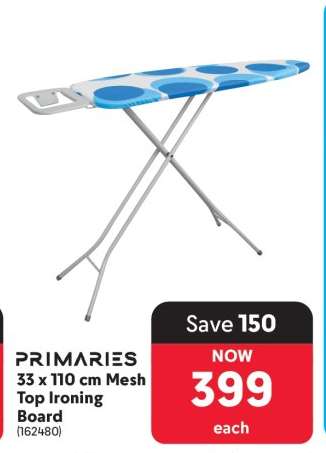 PRIMARIES 33 x 110 cm Mesh Top Ironing Board
