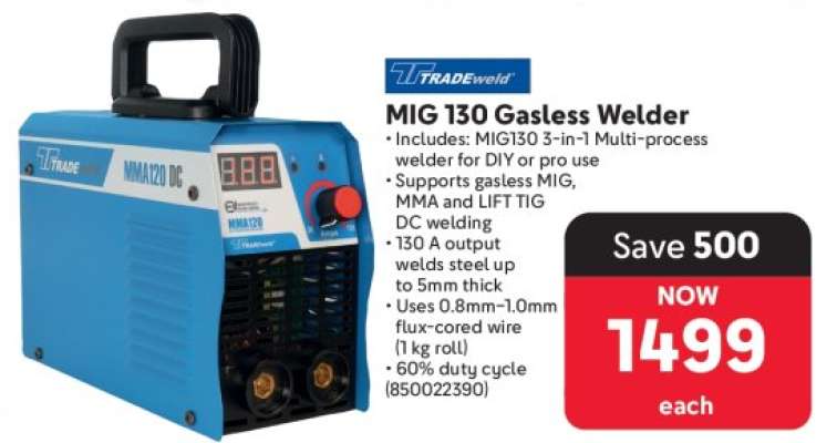 MIG 130 Gasless Welder