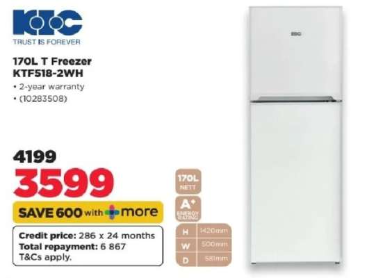 170L T Freezer KTF518-2WH