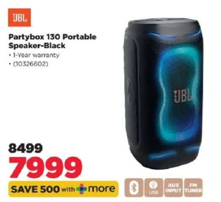 JBL Partybox 130 Portable Speaker-Black