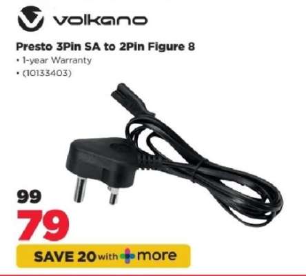 Volkano Presto 3Pin SA to 2Pin Figure 8