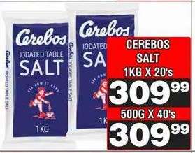 CEREBOS SALT 1KG X 20's