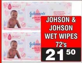 JOHSON & JOHSON WET WIPES 72's