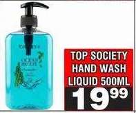 TOP SOCIETY HAND WASH LIQUID 500ML
