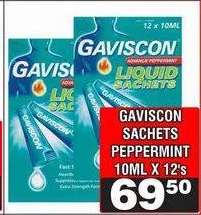 GAVISCON SACHETS PEPPERMINT 10ML X 12's