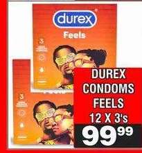 DUREX CONDOMS FEELS 12 X 3's
