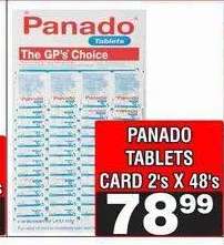 PANADO TABLETS CARD 2's X 48's