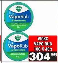 VICKS VAPO RUB 10G X 40's