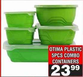 OTIMA PLASTIC 5PCS COMBO CONTAINERS