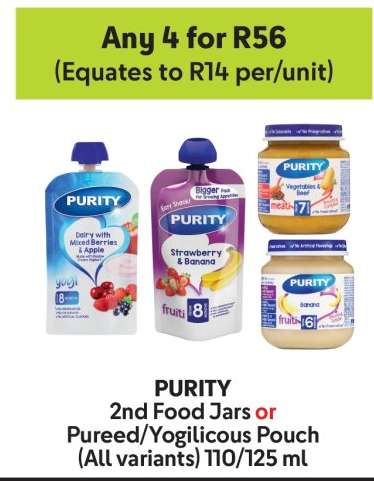PURITY 2nd Food Jars or Pureed/Yogilicious Pouch