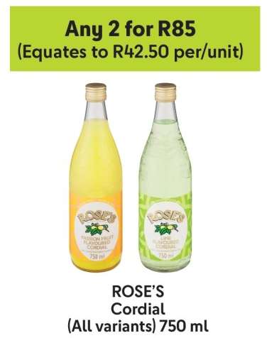 ROSE’S Cordial (All variants) 750 ml