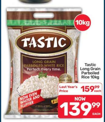 Tastic Long Grain Parboiled Rice 10kg