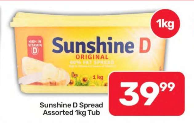 Sunshine D Spread Assorted 1kg Tub