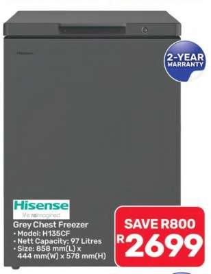 Hisense Grey Chest Freezer