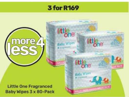 Little One Fragranced Baby Wipes 3 x 80 Pack